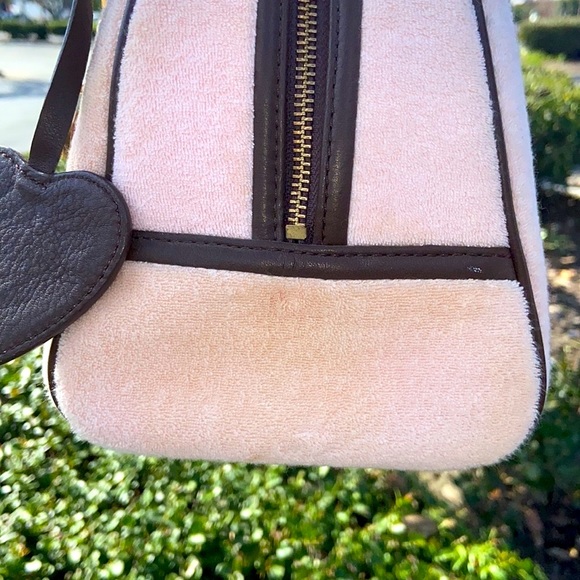 Vintage Juicy Couture BABY PINK Velour Terry BOWLER BAG Y2K RARE BARBIECORE - Picture 9 of 15